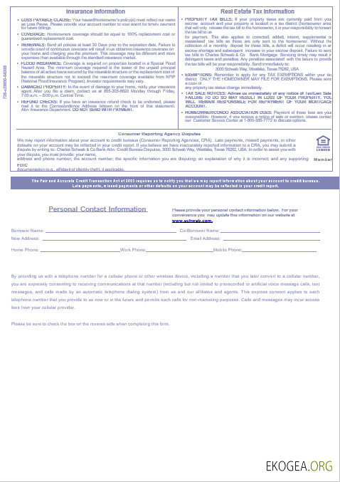 Etats , Unis Relevé hypothécaire bancaire Charles Schwab & Co aux formats Word et PDF, 3 pages 3 template